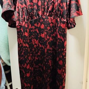 Elegant Red and Black Dress